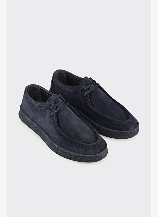 Lacivert Deri Erkek Spor Ayakkabı - Görsel 3