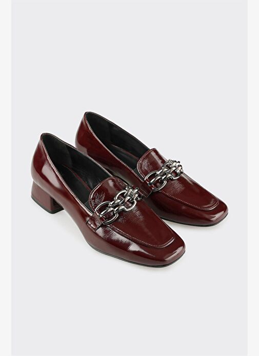 Bordo Deri Kadın Ayakkabı - Görsel 3