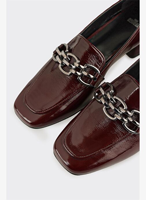 Bordo Deri Kadın Ayakkabı - Görsel 5