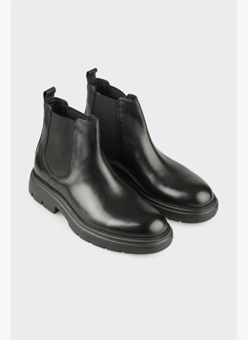 Siyah Deri Erkek Günlük Bot - Görsel 3