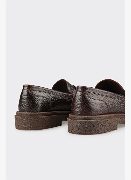 Kahve Deri Erkek Günlük Ayakkabı - Görsel 6