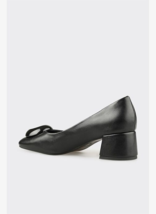 Siyah Kadın Orta Topuk Ayakkabı - Görsel 4