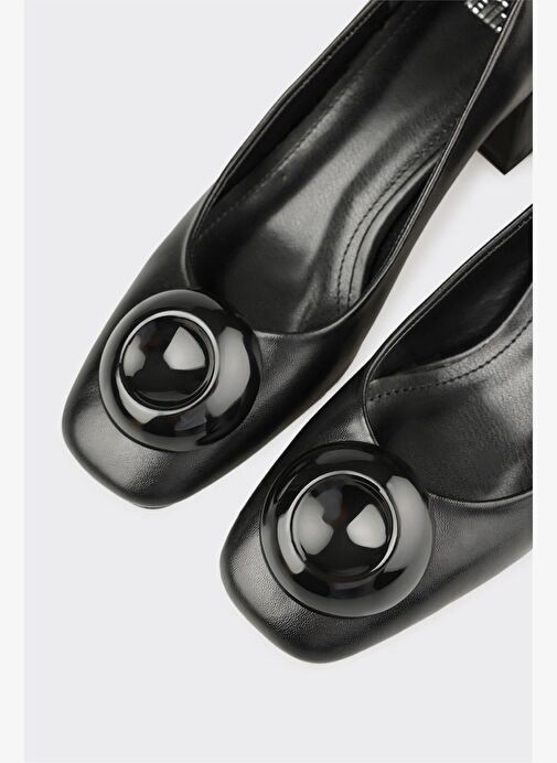 Siyah Kadın Orta Topuk Ayakkabı - Görsel 5