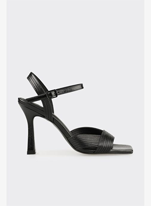 Siyah Kadın Topuklu Sandalet - Görsel 2