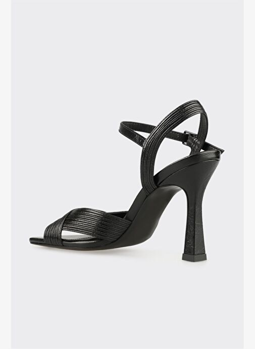 Siyah Kadın Topuklu Sandalet - Görsel 4