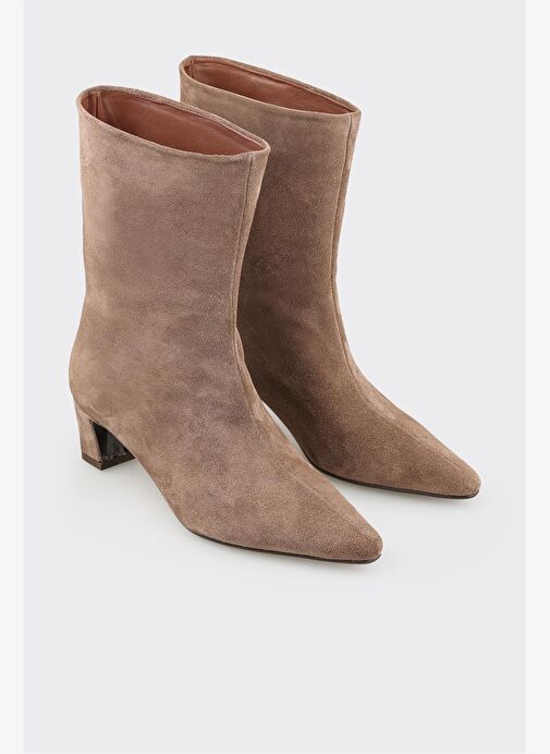 Vizon Deri Kadın Klasik Bot - Görsel 3