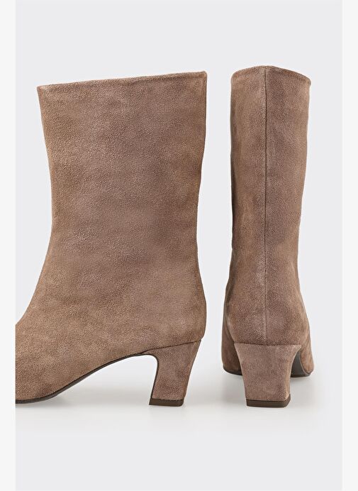 Vizon Deri Kadın Klasik Bot - Görsel 5