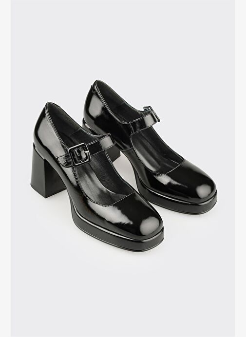 Siyah Deri Kadın Ayakkabı - Görsel 3