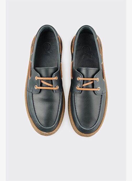 Lacivert Deri Kadın Günlük Ayakkabı - Görsel 5