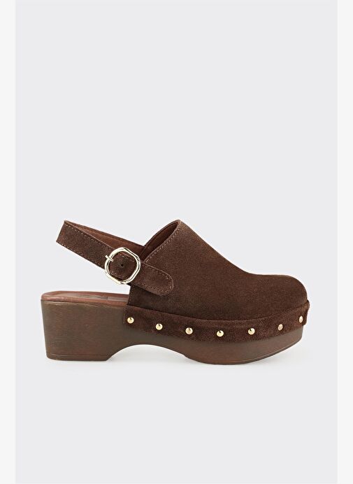 Kahve Deri Kadın Terlik - Görsel 2