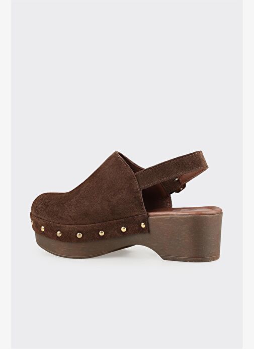 Kahve Deri Kadın Terlik - Görsel 4