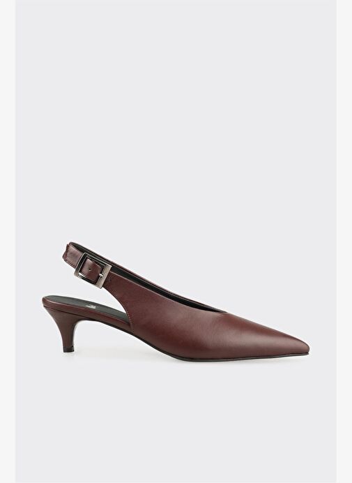 Bordo Deri Kadın Ayakkabı - Görsel 2