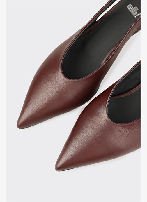 Bordo Deri Kadın Ayakkabı - Görsel 5