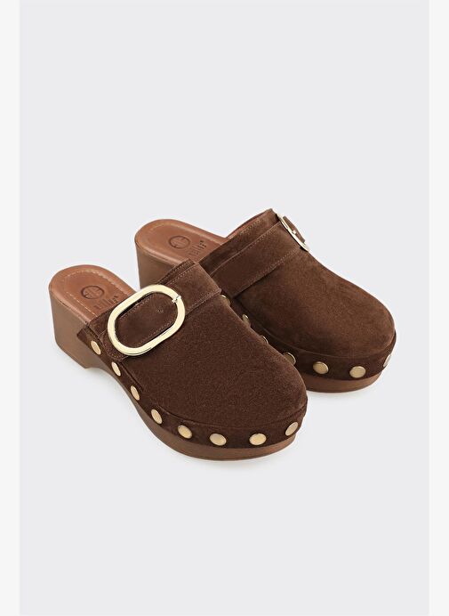 Kahve Deri Kadın Terlik - Görsel 3