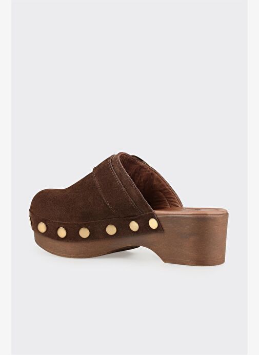 Kahve Deri Kadın Terlik - Görsel 4