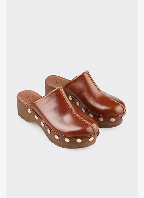 Taba Deri Kadın Terlik - Görsel 3