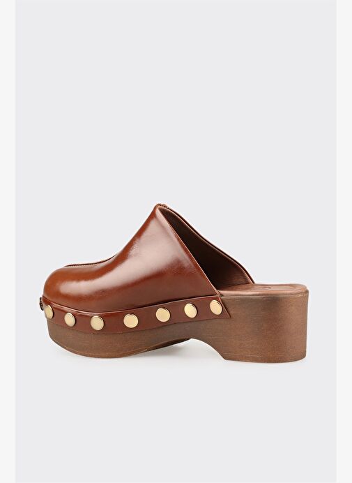 Taba Deri Kadın Terlik - Görsel 4