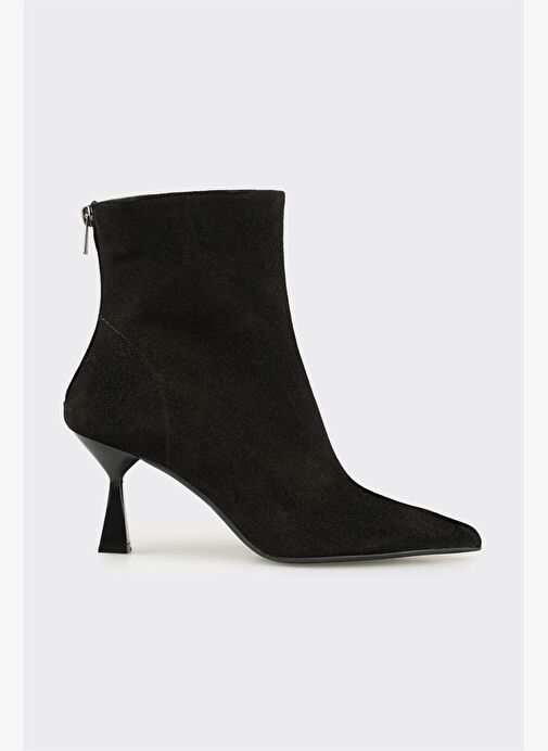 Siyah Deri Kadın Klasik Bot - Görsel 2