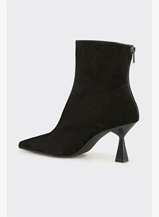 Siyah Deri Kadın Klasik Bot - Görsel 4