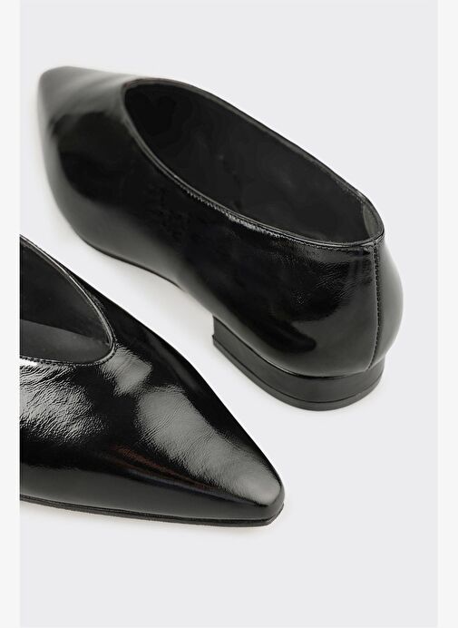 Siyah Deri Kadın Günlük Ayakkabı - Görsel 6