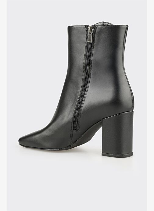 Siyah Deri Kadın Klasik Bot - Görsel 4
