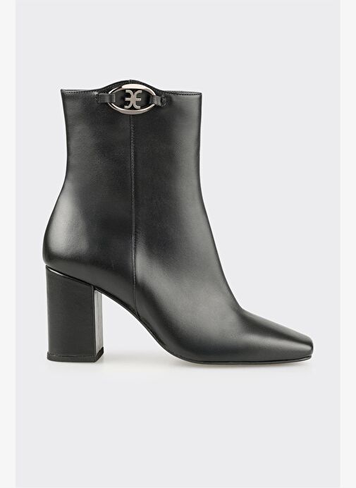 Siyah Deri Kadın Klasik Bot - Görsel 2