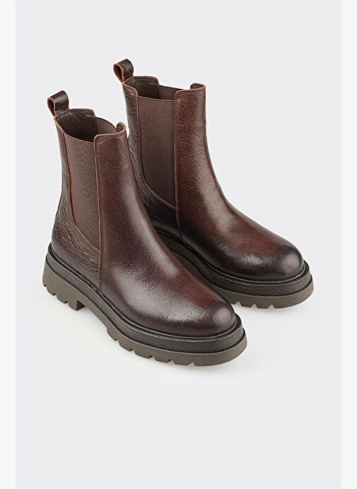 Kahve Deri Kadın Günlük Bot - Görsel 3