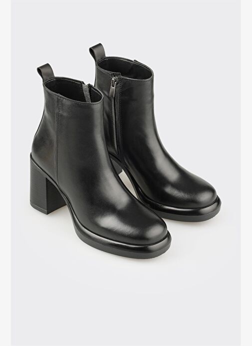 Siyah Deri Kadın Günlük Bot - Görsel 3