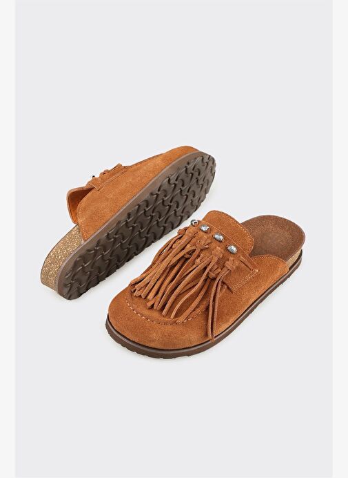 Taba Deri Kadın Terlik - Görsel 4