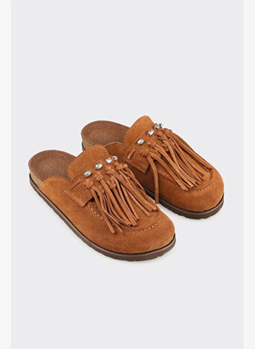 Taba Deri Kadın Terlik - Görsel 3