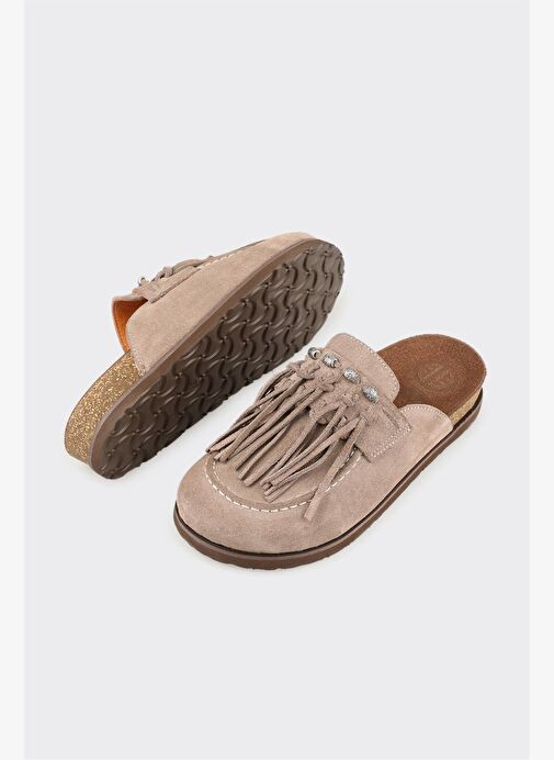 Vizon Deri Kadın Terlik - Görsel 4