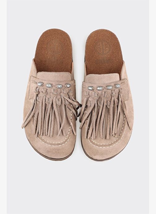 Vizon Deri Kadın Terlik - Görsel 5