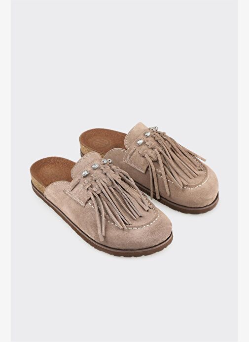 Vizon Deri Kadın Terlik - Görsel 3