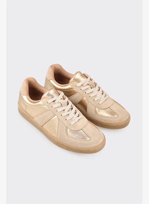 Gold Deri Kadın Spor Ayakkabı - Görsel 3