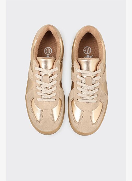 Gold Deri Kadın Spor Ayakkabı - Görsel 5