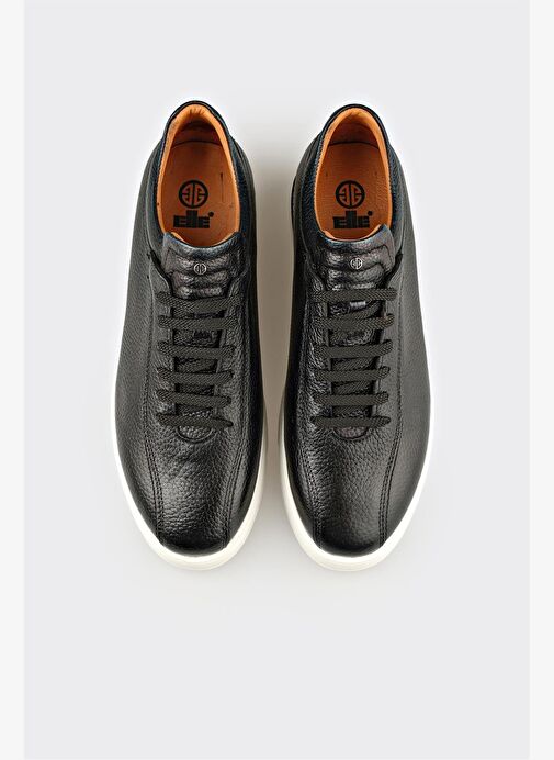 Siyah Deri Erkek Günlük Ayakkabı - Görsel 5