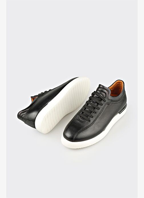 Siyah Deri Erkek Günlük Ayakkabı - Görsel 4