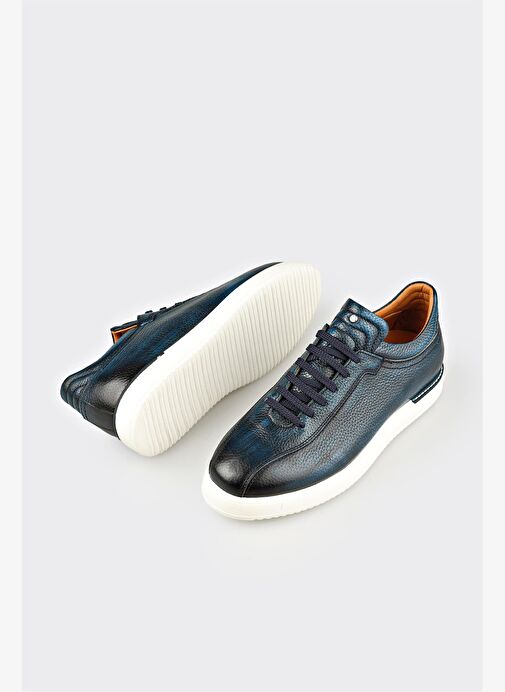 Lacivert Deri Erkek Günlük Ayakkabı - Görsel 4