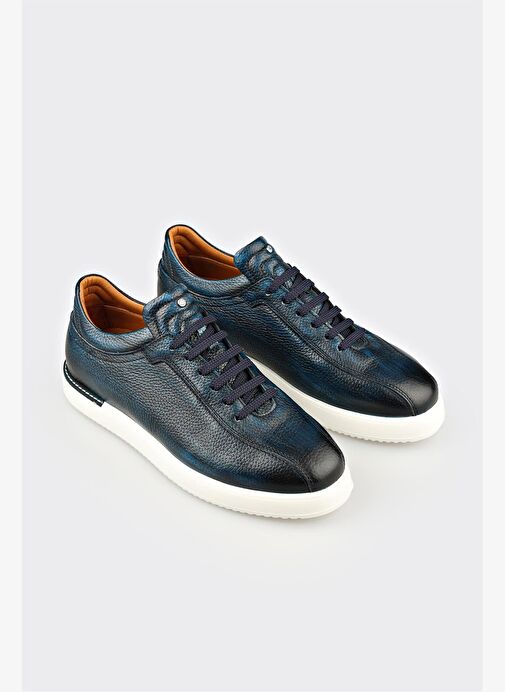 Lacivert Deri Erkek Günlük Ayakkabı - Görsel 3