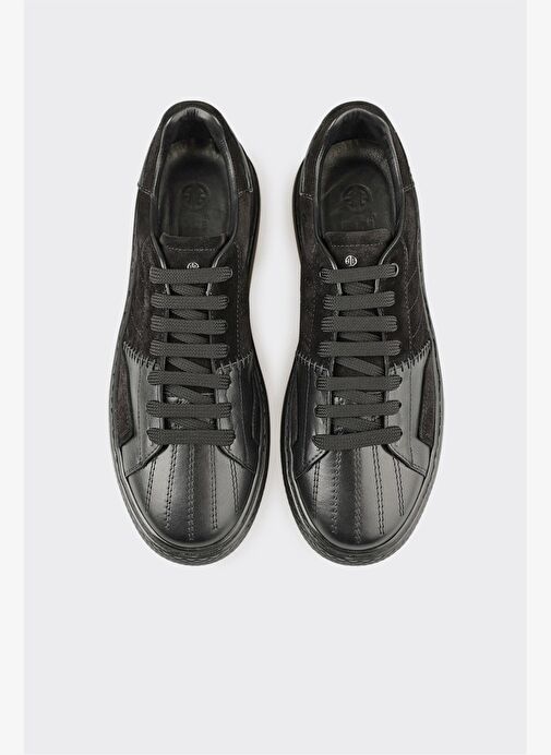 Siyah Deri Erkek Spor Ayakkabı - Görsel 5