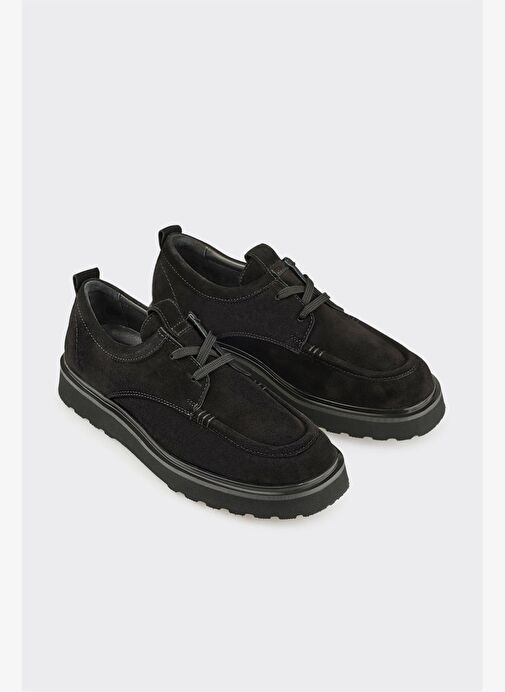 Siyah Deri Erkek Günlük Ayakkabı - Görsel 3