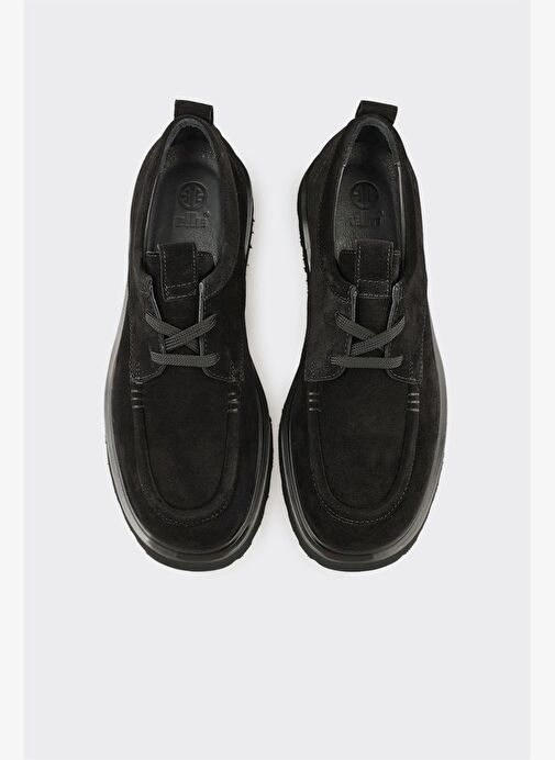 Siyah Deri Erkek Günlük Ayakkabı - Görsel 5