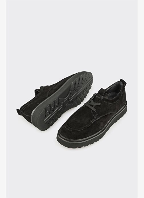 Siyah Deri Erkek Günlük Ayakkabı - Görsel 4