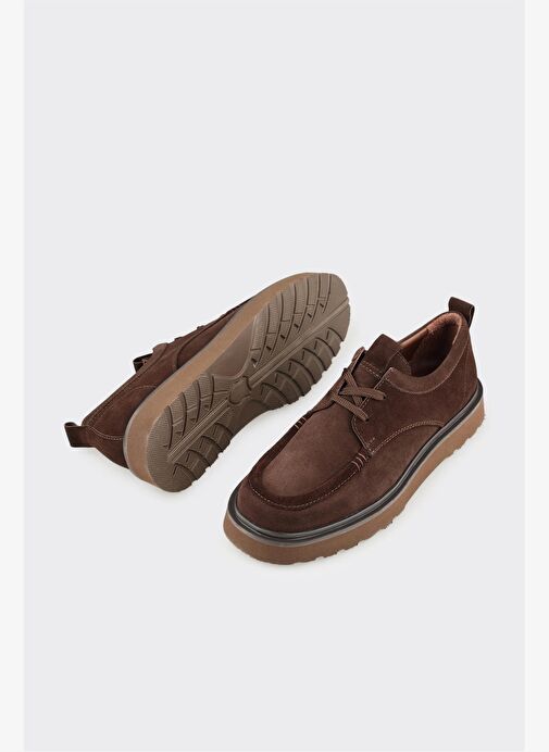 Kahve Deri Erkek Günlük Ayakkabı - Görsel 4