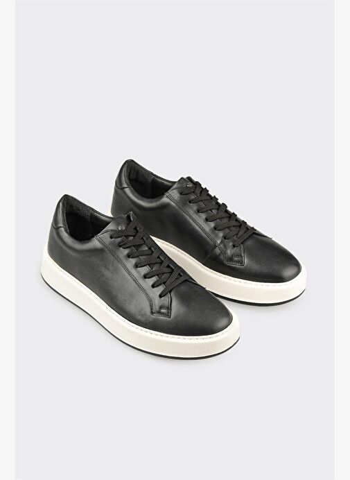 Siyah Deri Erkek Günlük Ayakkabı - Görsel 3