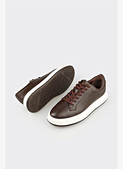 Kahve Deri Erkek Günlük Ayakkabı - Görsel 4