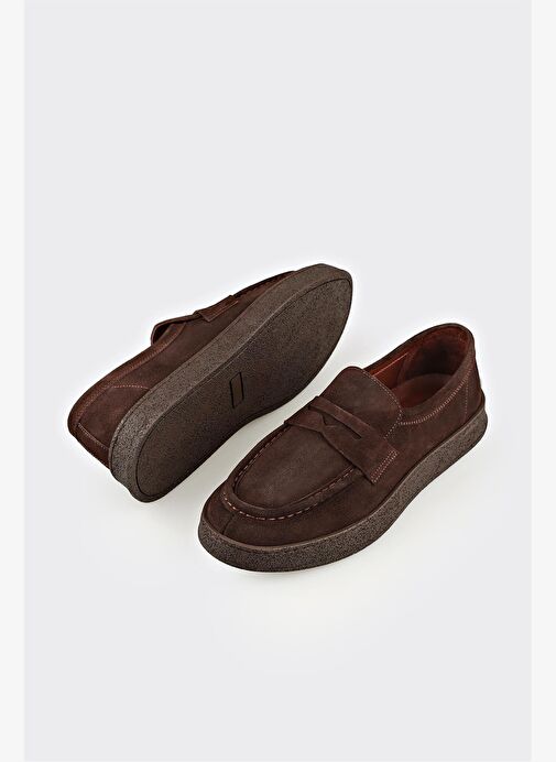 Kahve Deri Erkek Günlük Ayakkabı - Görsel 4