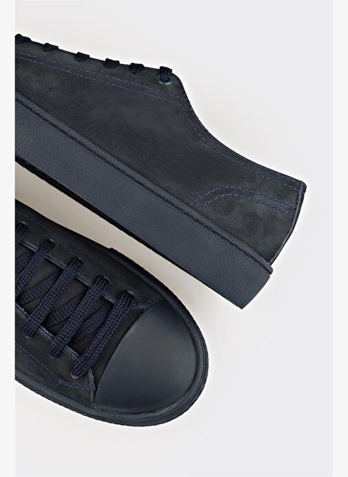Lacivert Deri Erkek Günlük Ayakkabı - Görsel 6