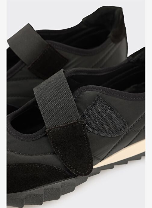 Siyah Deri Kadın Spor Ayakkabı - Görsel 6