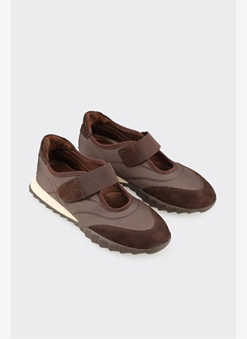 Kahve Deri Kadın Spor Ayakkabı - Görsel 4